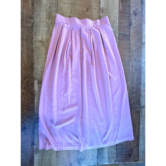 Vintage New York Clothing Co Deadstock Pink Midi Skirt Pleated Size 8 - Picture 4 of 6